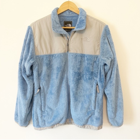 The North Face Denali Furry Fleece Girls Jacket Blue Grey XL - Picture 1 of 10
